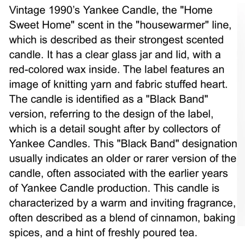 Yankee Candle Jar Home Sweet Home Rare Vintage Black Band Red Orange 14.5 Oz